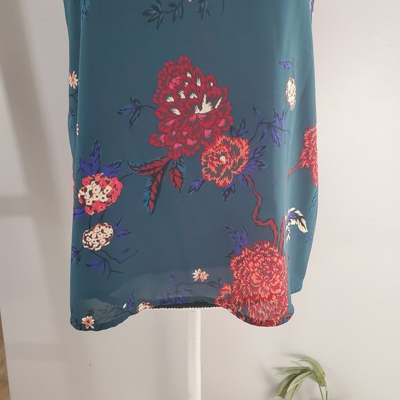 Cotton On Spaghetti Strap Green Floral Pullover Flowy Tank XS - Picture 4 of 6